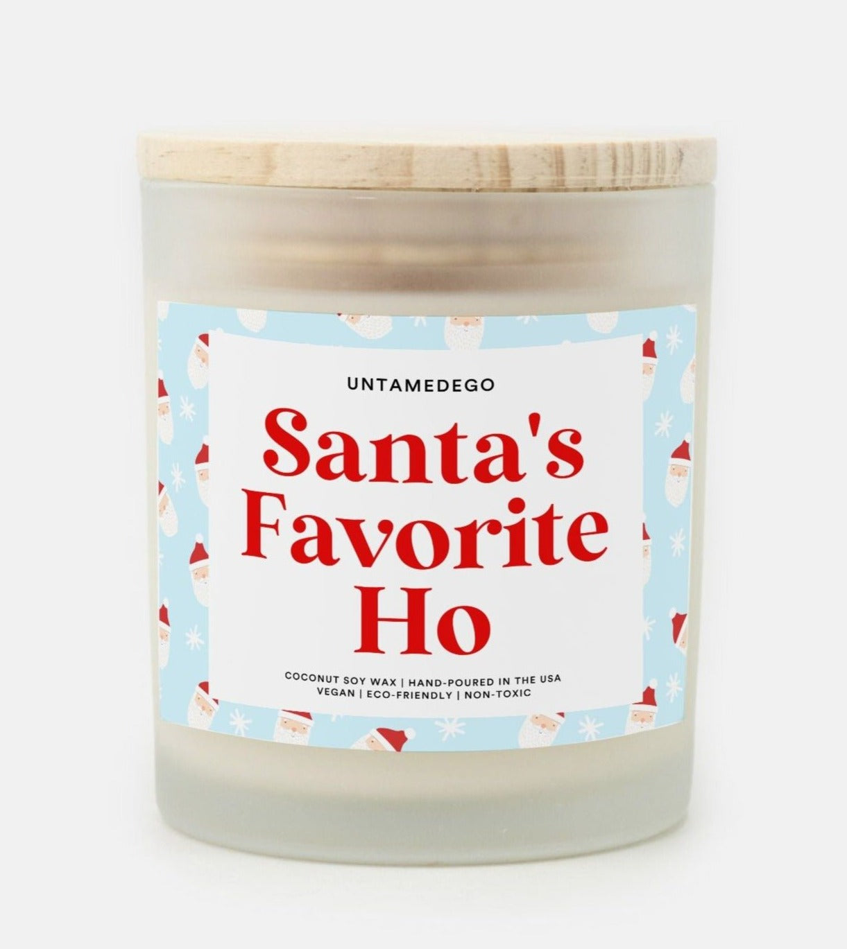 Santa's Favorite Frosted Glass Jar Candle - UntamedEgo LLC.
