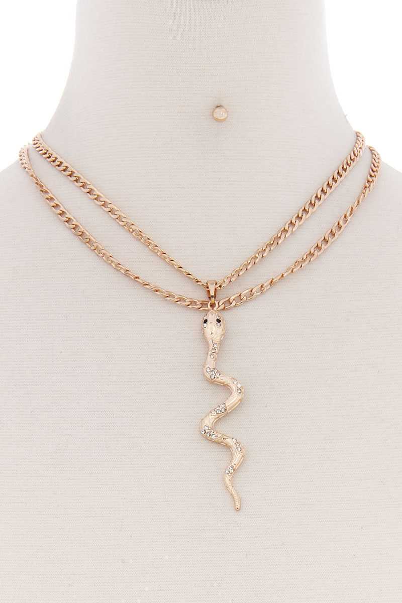 Snake Stone Point Pendant Necklace - UntamedEgo LLC.