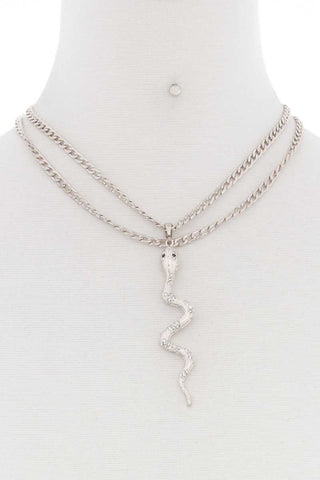 Snake Stone Point Pendant Necklace - UntamedEgo LLC.