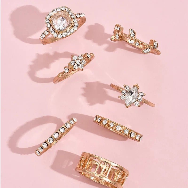 Sweet Rose Stacking Ring 7 Piece Set - UntamedEgo LLC.
