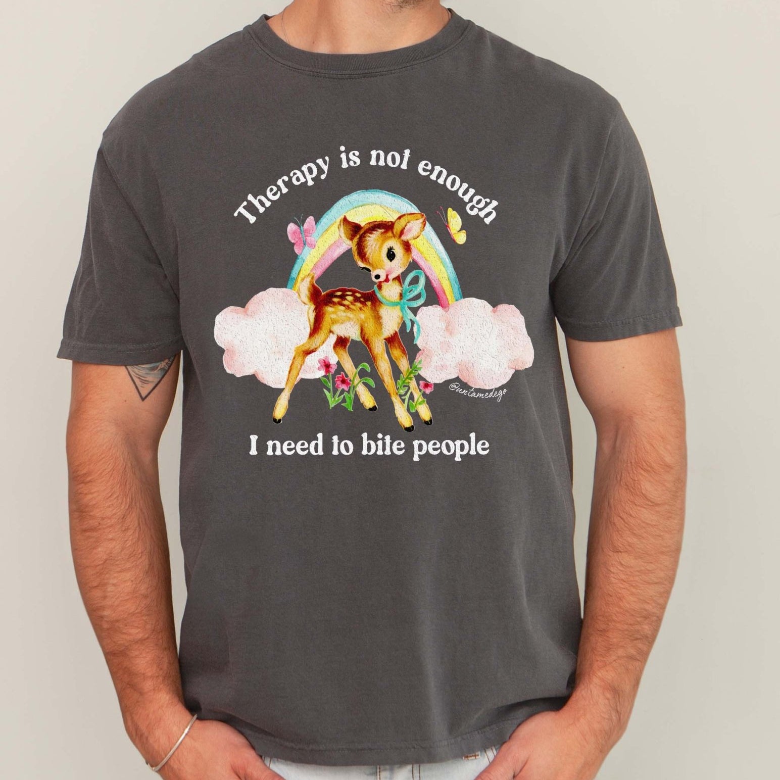 Therapy Is Not Enough Enough I Need To Bite People Mens Tee - UntamedEgo LLC.