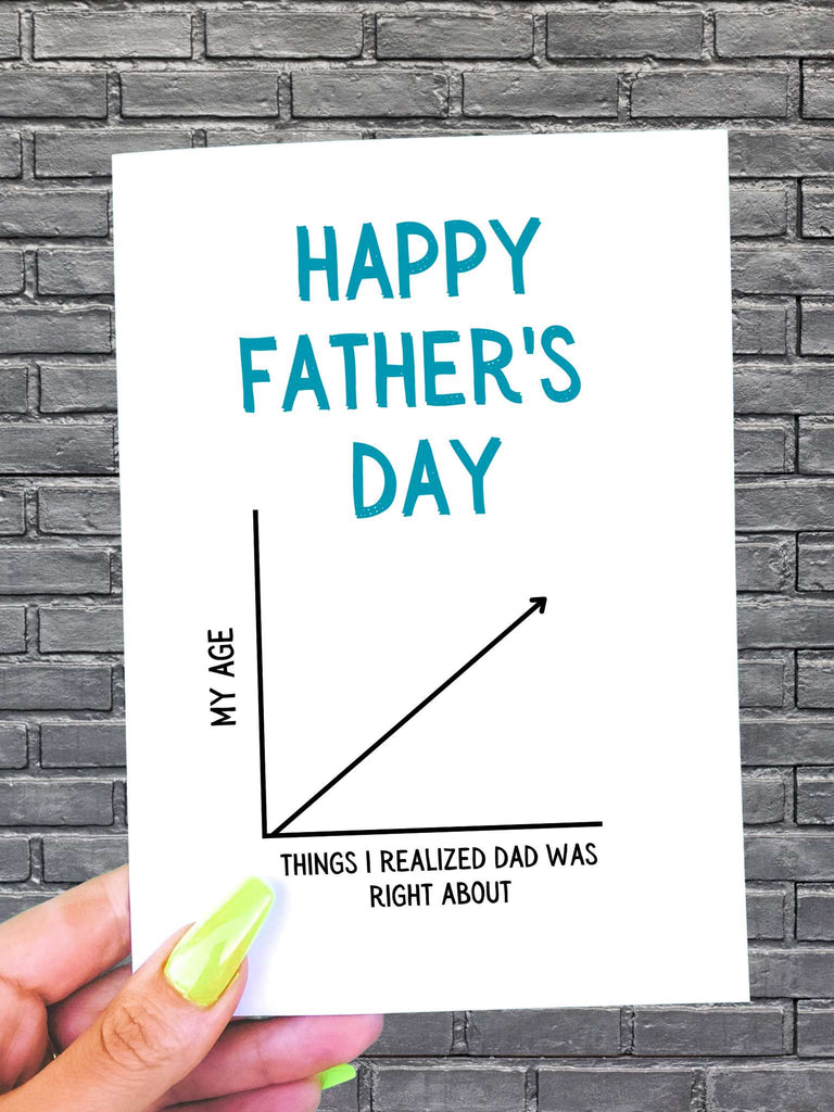 Things I Realized Dad Was Right About Funny Chart Father's Day Card - UntamedEgo LLC.