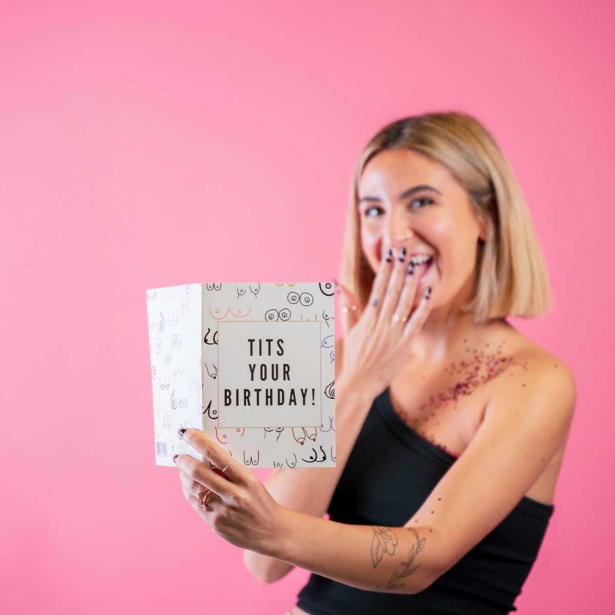 Tits Your Birthday - Never Ending Birthday Card for Her by DickAtYourDoor - UntamedEgo LLC.