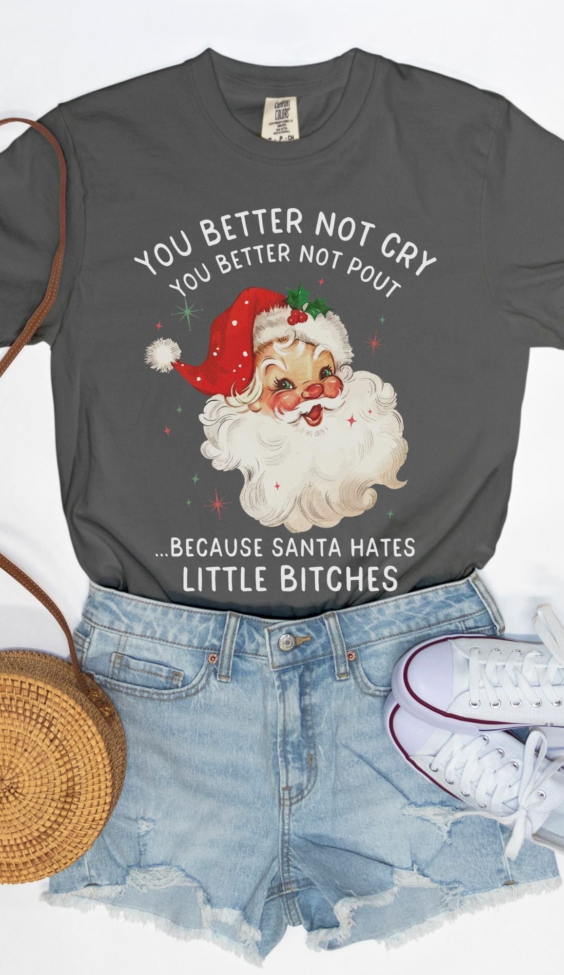 You Better Not Cry You Better Not Pout Santa Christmas Tee - UntamedEgo LLC.